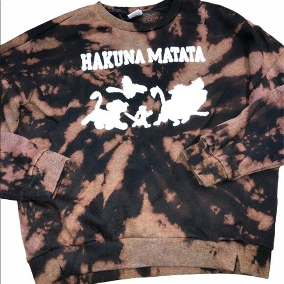 Disney Hakuna Matata tie dye dipped sweatshirt rare side small - Picture 1 of 4